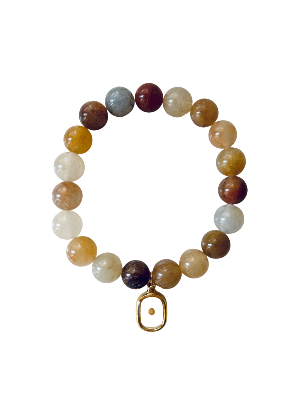 Mustard Seed Charm Bracelet - honey jade