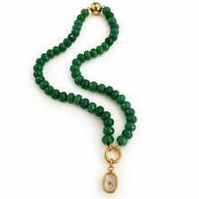 Load image into Gallery viewer, Mustard Seed Necklace Green Jade
