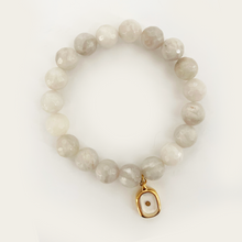 Load image into Gallery viewer, Mustard Seed Charm Bracelet: White Lace Agate
