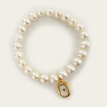 Load image into Gallery viewer, Mustard Seed Charm Bracelet: Freshwater Pearl
